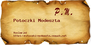 Potoczki Modeszta névjegykártya